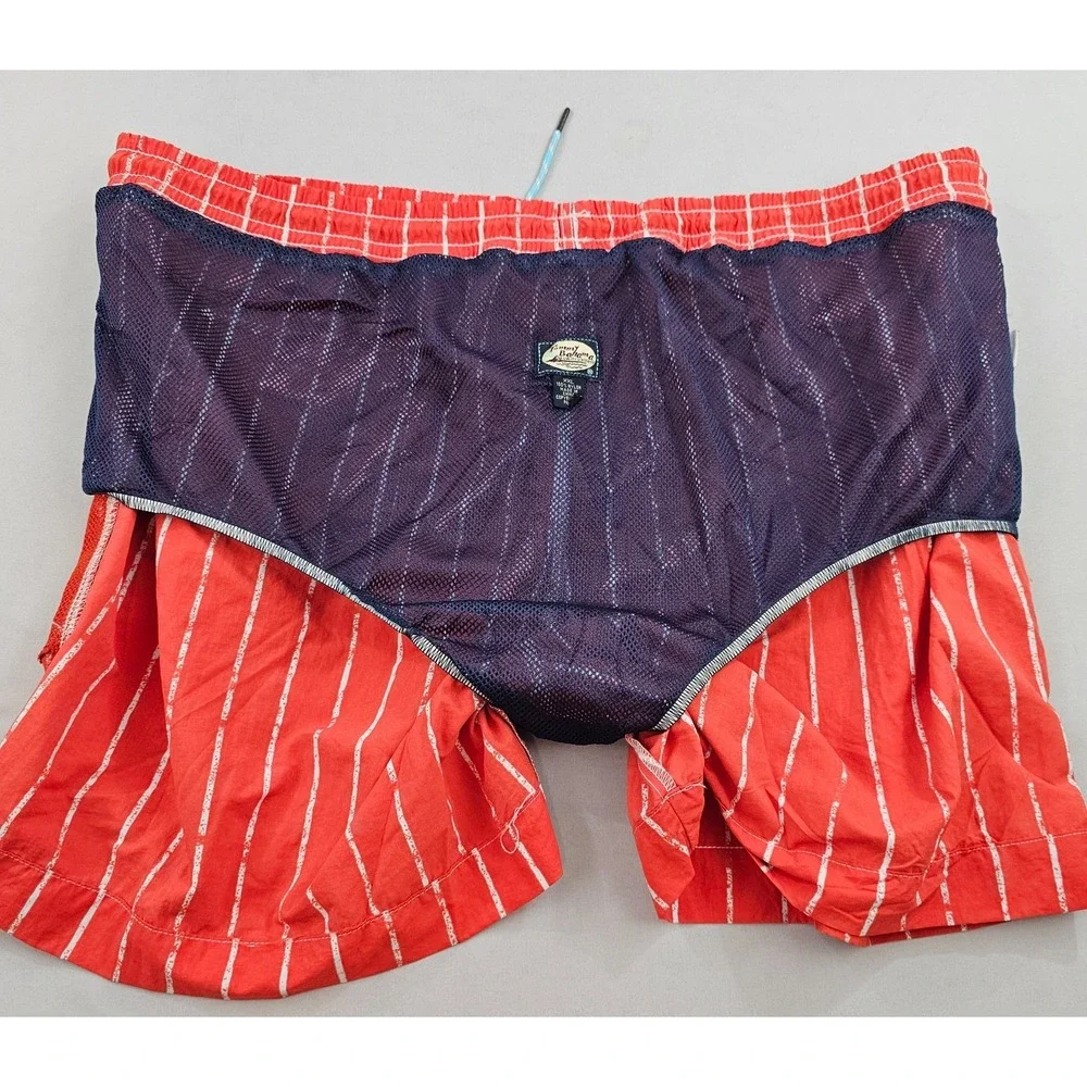 Tommy Bahama Relax Mens 2XL Swim Trunks Red White Striped Nylon Board Shorts